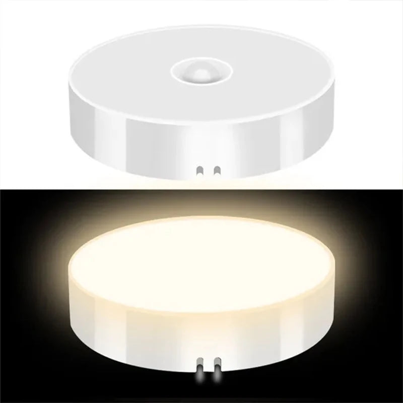 PIR Motion Sensor LED Night Light USB Rechargeable Night Lamp for Kitchen Cabinet Wardrobe Lamp Staircase Wireless Closet Light