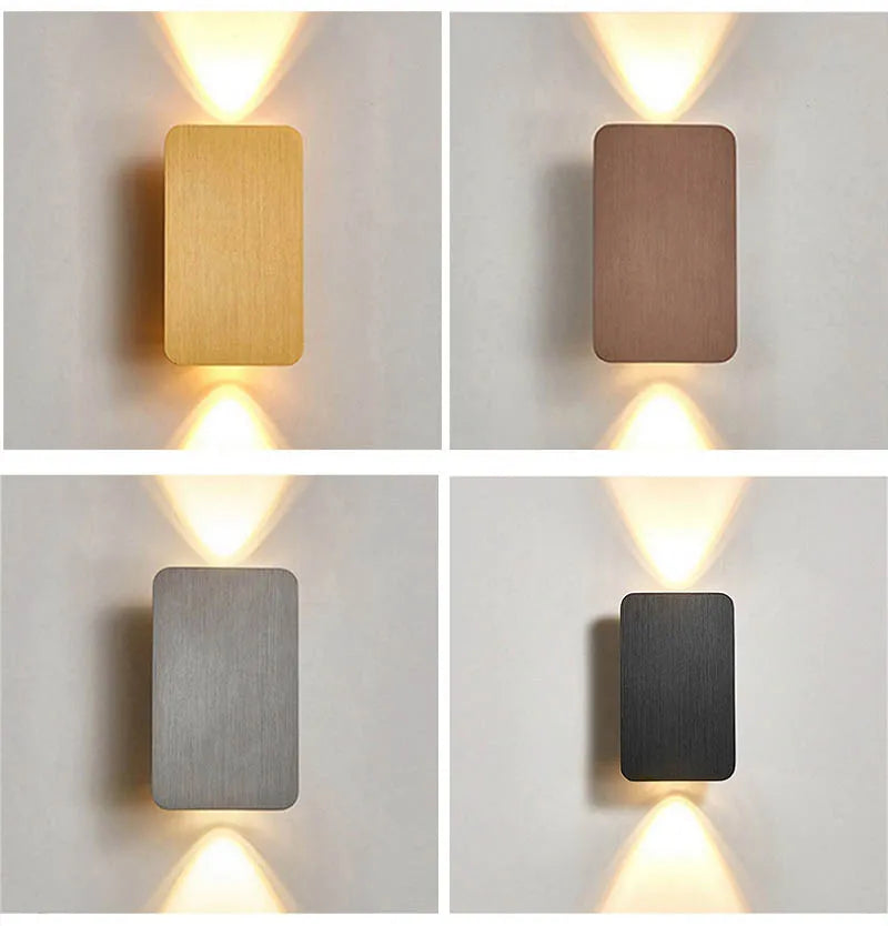 Modern Simple 6W LED Wall Lamp up and down Gold Lamp Aluminium Sconce for Minimalist Bedroom Living Room Corridor Aside Lighting