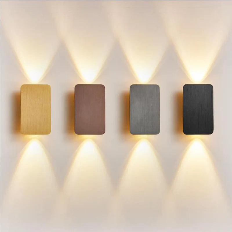 Modern Simple 6W LED Wall Lamp up and down Gold Lamp Aluminium Sconce for Minimalist Bedroom Living Room Corridor Aside Lighting