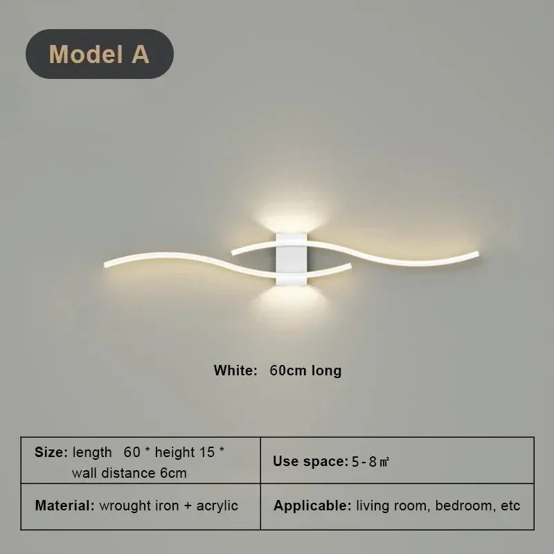 Wall Lamp LED Long Strip 60/80 Wall Sconce Home Decora Living Room Background Restaurant Bedroom Modern Illumination Fixtures