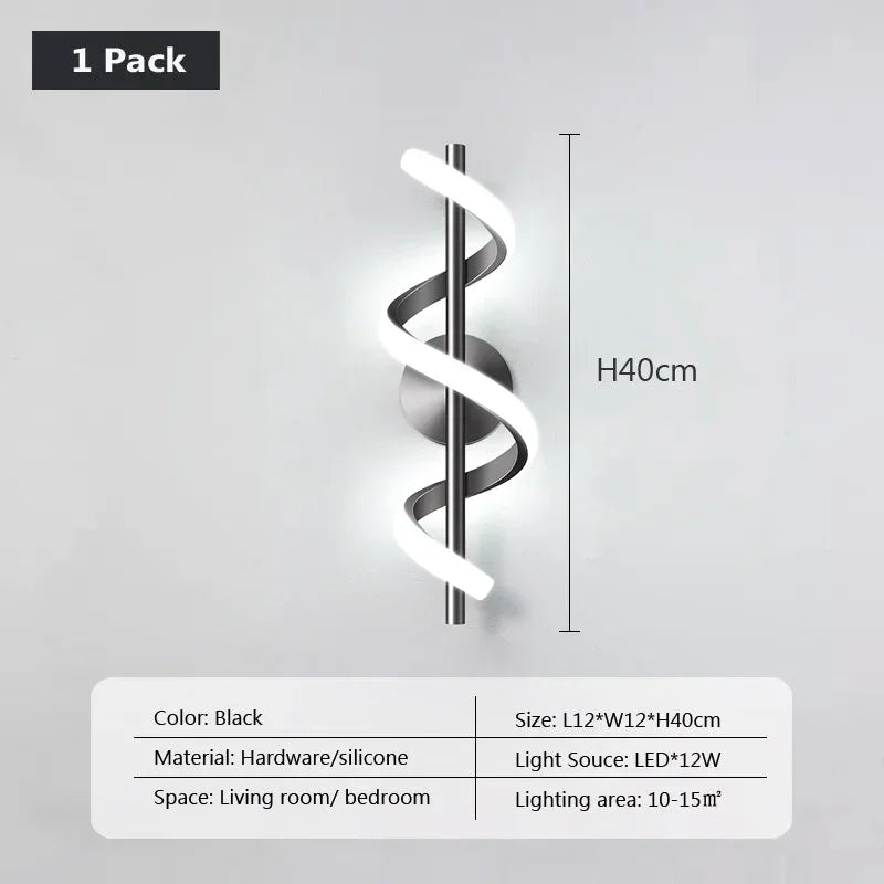 Modern LED Wall Lamp Home Decora Led Wall Sconce Bedroom Bedside Corridor Living Room Backgroud Black White Lighting Lustre