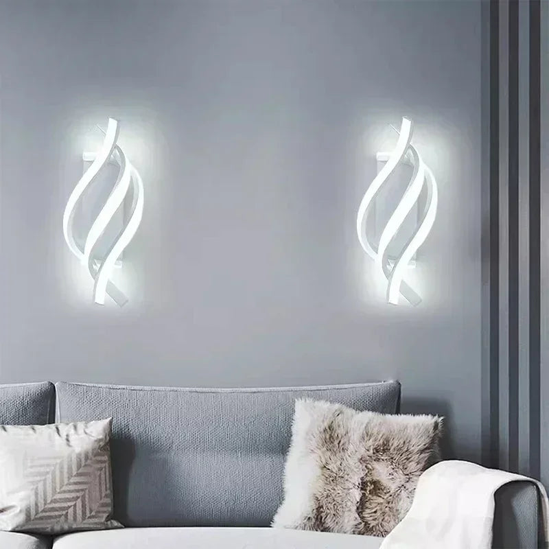 Modern LED Wall Lamp Home Decora Led Wall Sconce Bedroom Bedside Corridor Living Room Backgroud Black White Lighting Lustre