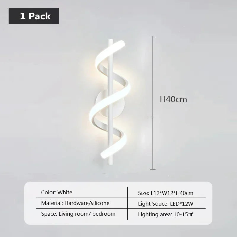 Modern LED Wall Lamp Home Decora Led Wall Sconce Bedroom Bedside Corridor Living Room Backgroud Black White Lighting Lustre