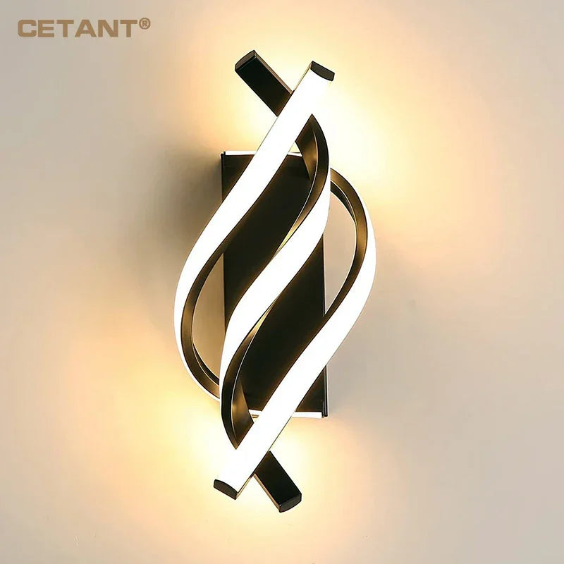 Modern LED Wall Lamp Home Decora Led Wall Sconce Bedroom Bedside Corridor Living Room Backgroud Black White Lighting Lustre