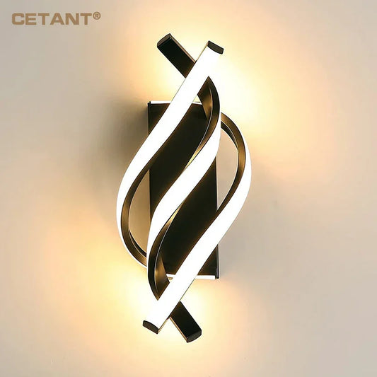 Modern LED Wall Lamp Home Decora Led Wall Sconce Bedroom Bedside Corridor Living Room Backgroud Black White Lighting Lustre